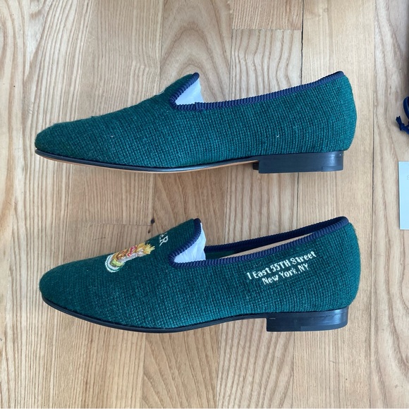 Ralph Lauren Paxton Polo Bar Dress Shoe Embroidered Loafers Needlepoint Slippers - Picture 3 of 9